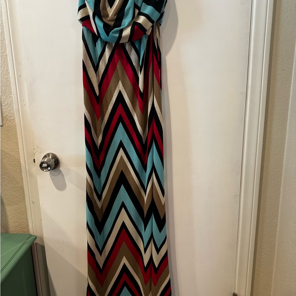Chevron Pattern Maxi Dress